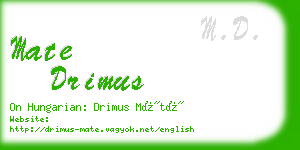 mate drimus business card